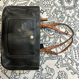 Coach Black and Brown Leather Shoulder Bag